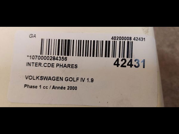 Interrupteur commande de phares Volkswagen GOLF IV (1J1) 1.9 tdi (1997-2004)