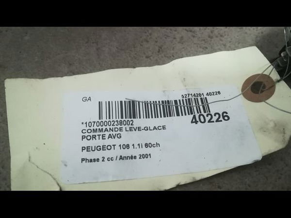 Commande lève-glace porte avant gauche Peugeot 106 II (1A_, 1C_) 1.1 i (1996-2004)