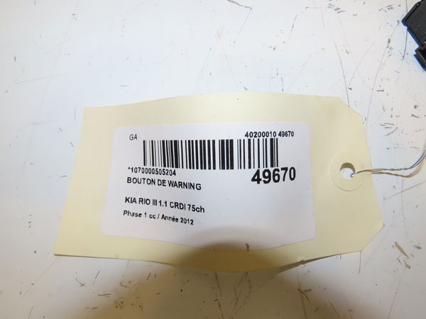 Bouton de warning Kia RIO III (UB) 1.1 crdi (2011-2017)
