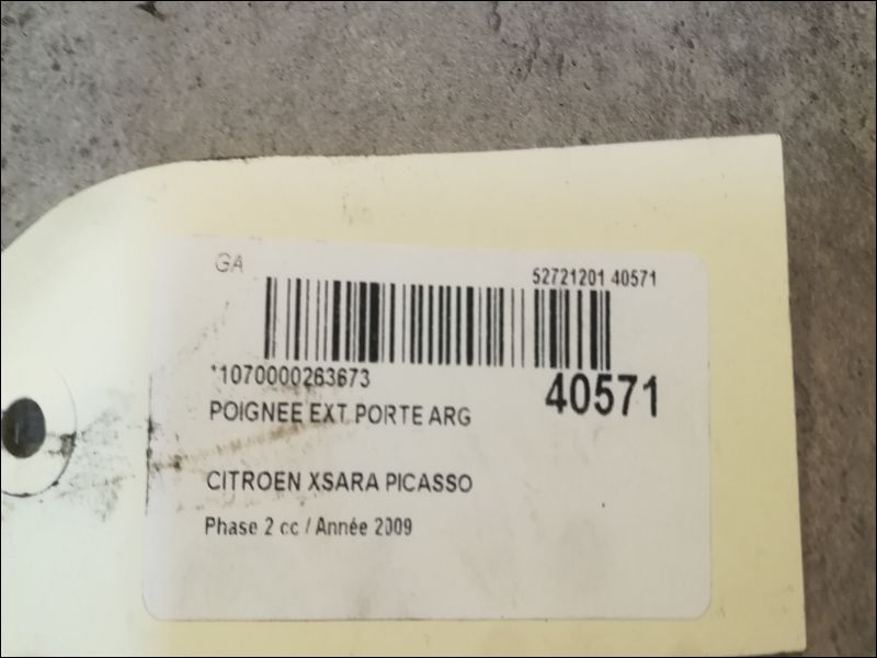 Poignee ext porte arg Citroën XSARA PICASSO (N68) 1.6 hdi (2004-2011) 5 portes