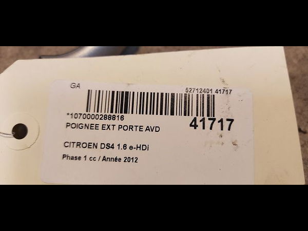 Poignee ext porte avd Citroën DS4 (NX_) 2.0 hdi 165 (2011-2015)