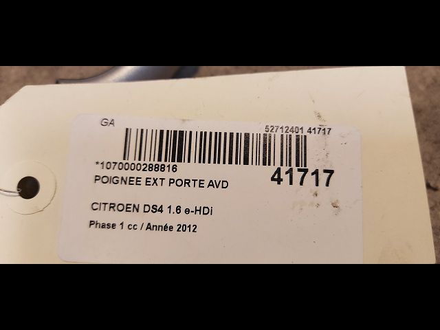 Poignee ext porte avd Citroën DS4 (NX_) 2.0 hdi 165 (2011-2015)
