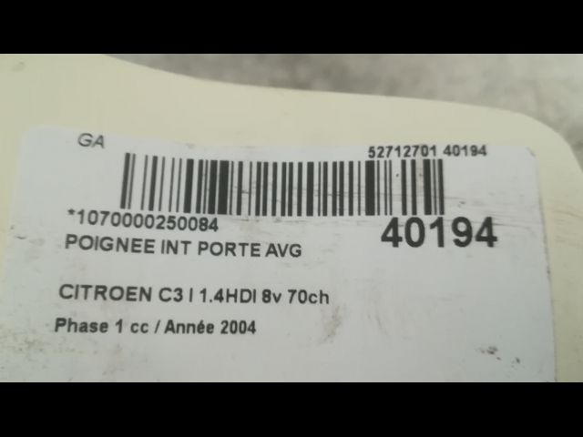 Poignee int porte avg Citroën C3 I (FC_, FN_) 1.4 hdi (2003-2011) 5 portes