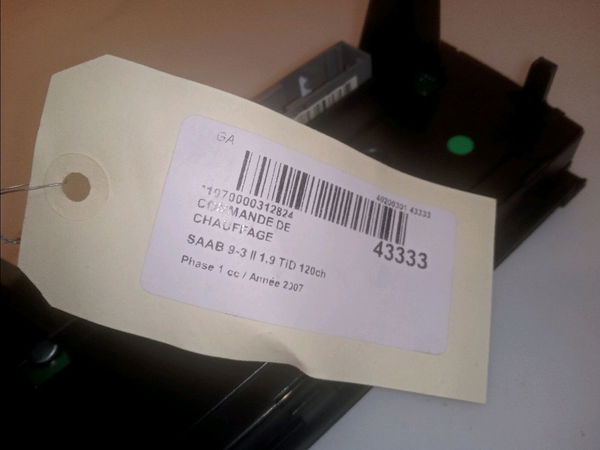 Commande de chauffage Saab 9-3 Break (E50) 1.9 tid (2005-2015)