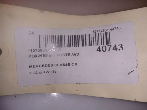 Poignee int porte avd Mercedes-benz CLASSE C (W203) C 200 kompressor (203.045) (2000-2002)
