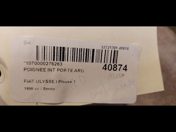 Poignee int porte ard Fiat ULYSSE (220_) 2.0 (220.ac5) (1994-2002)