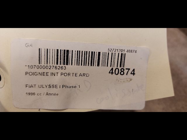 Poignee int porte ard Fiat ULYSSE (220_) 2.0 (220.ac5) (1994-2002)