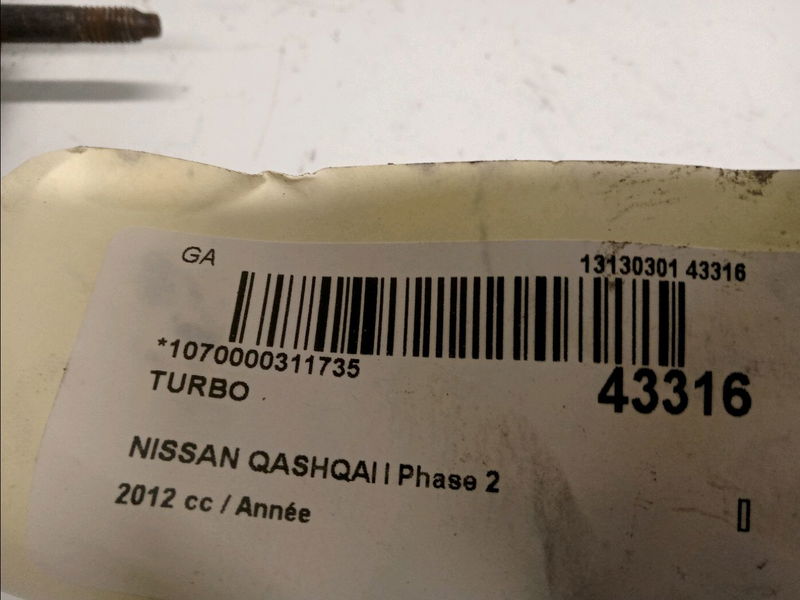 Turbo Nissan QASHQAI - QASHQAI 2 I (J10, NJ10, JJ10E) 1.6 dci (2011-2013) 5 portes