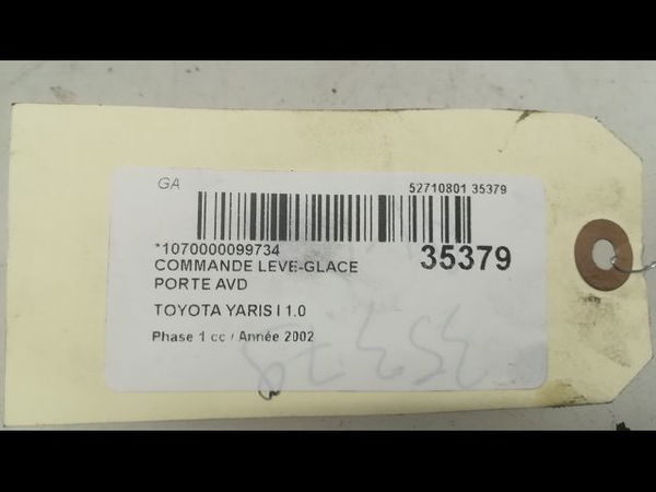 Commande lève-glace porte avant droite Toyota YARIS (_P1_) 1.0 (scp10_) (1999-2005)