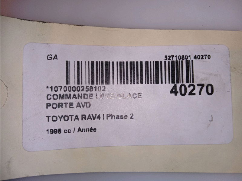Commande lève-glace porte avant droite Toyota RAV 4 I Cabrio (_A1_) 2.0 4wd (sxa11) (1997-2000)