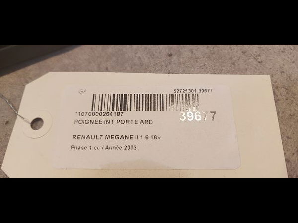 Poignee int porte ard Renault MEGANE II (BM0-1_, CM0-1_) 1.6 16v (bm0c, cm0c) (2002-2008)