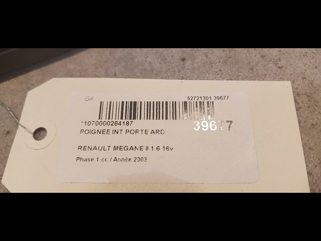 Poignee int porte ard Renault MEGANE II (BM0-1_, CM0-1_) 1.6 16v (bm0c, cm0c) (2002-2008)