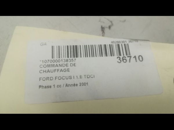 Commande de chauffage Ford FOCUS I (DAW, DBW) 1.8 tdci (2001-2004)