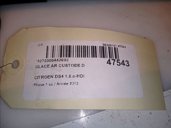Glace ar custode d Citroën DS4 (NX_) 1.6 hdi 115 (2012-2015)