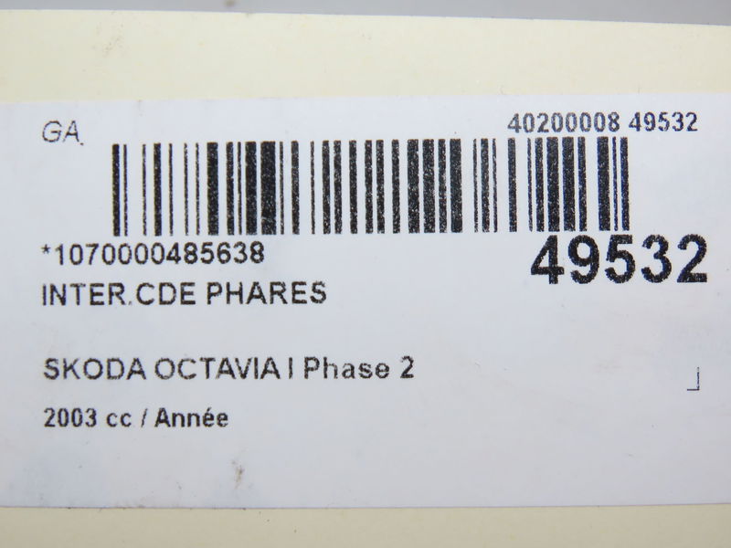 Interrupteur commande de phares Skoda OCTAVIA I Combi (1U5) 1.9 tdi (1998-2010)