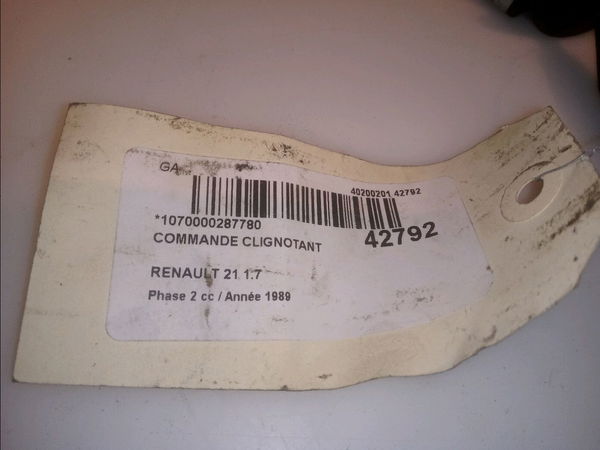 Commande clignotant Renault 21 A trois volumes (L48_) 1.7 (l48e) (1989-1994)