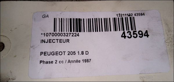 Injecteur Peugeot 205 II (20A-C) 1.7 diesel (1987-1998)