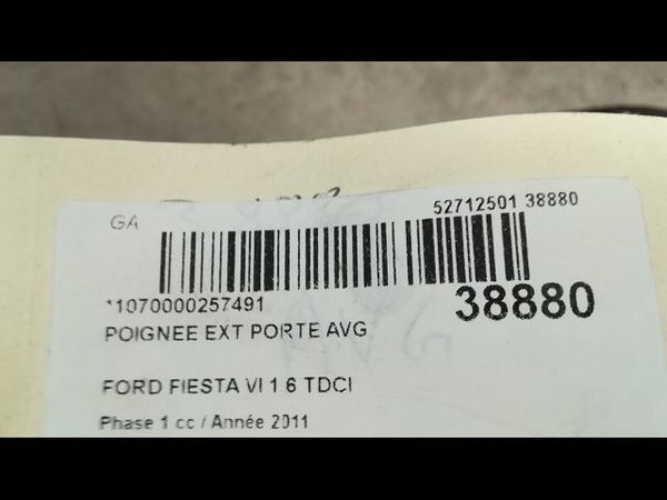 Poignee ext porte avg Ford FIESTA VI (CB1, CCN) 1.6 tdci (2008-2012)