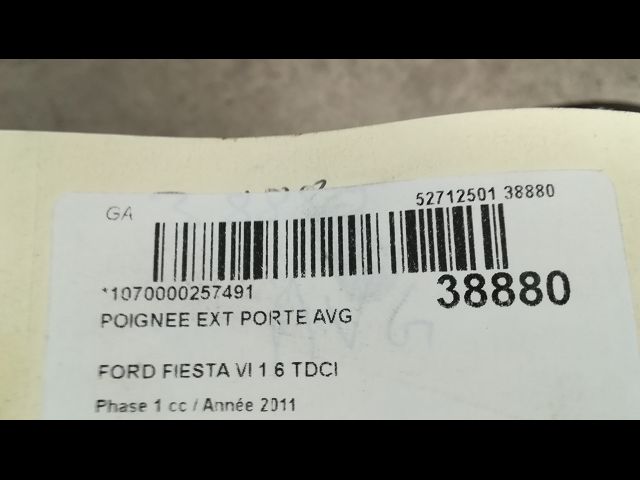 Poignee ext porte avg Ford FIESTA VI (CB1, CCN) 1.6 tdci (2008-2012)
