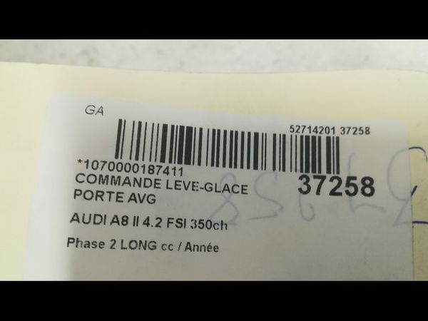 Commande lève-glace porte avant gauche Audi A8 D3 (4E2, 4E8) 4.2 fsi quattro (2006-2010)