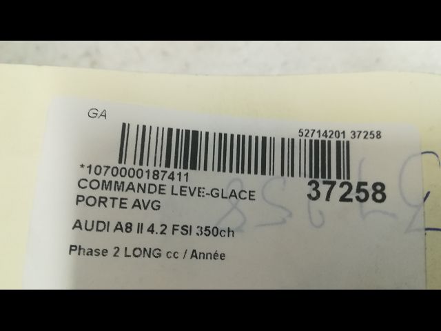 Commande lève-glace porte avant gauche Audi A8 D3 (4E2, 4E8) 4.2 fsi quattro (2006-2010)