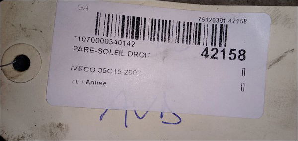 Pare-soleil droit Iveco DAILY III Camionnette 35 s 15 v, 35 c 15 v (a6hcv3b2, a6hbv4b2, a6hc41b2,... (2002-2007)