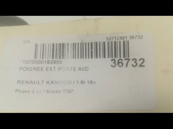 Poignee ext porte avd Renault KANGOO (KC0-1_) 1.6 16v (2001)