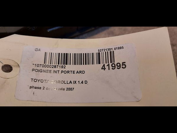 Poignee int porte ard Toyota COROLLA (_E12_) 1.4 d (nde120_) (2004-2007) 5 portes