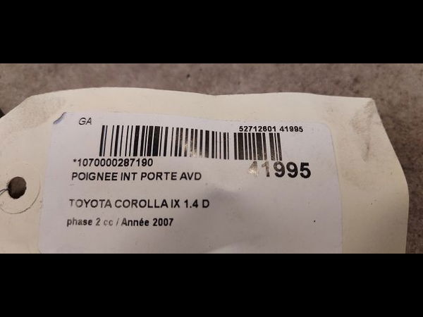 Poignee int porte avd Toyota COROLLA (_E12_) 1.4 d (nde120_) (2004-2007) 5 portes
