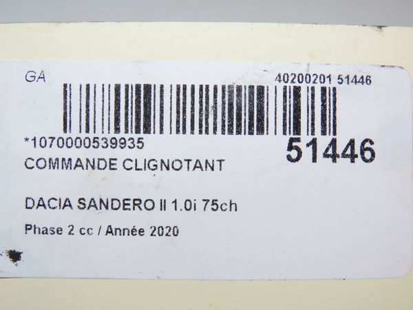 Commande clignotant Dacia SANDERO II 1.0 sce 75 (b8jc, b8jd) (2016)