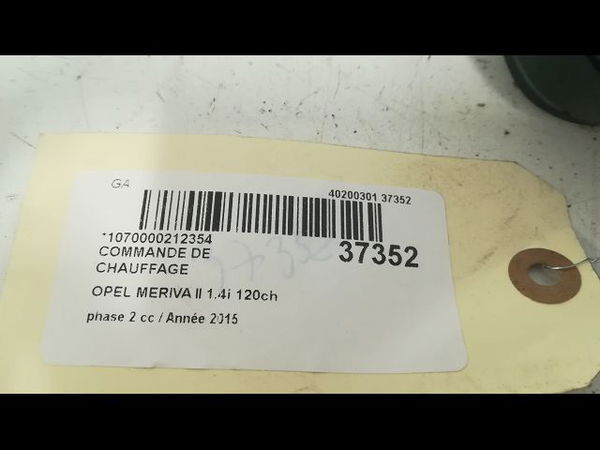Commande de chauffage Opel MERIVA B Monospace (S10) 1.4 (75) (2010-2017)