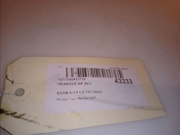 Triangle inf avg Saab 9-3 Break (E50) 1.9 tid (2005-2015)