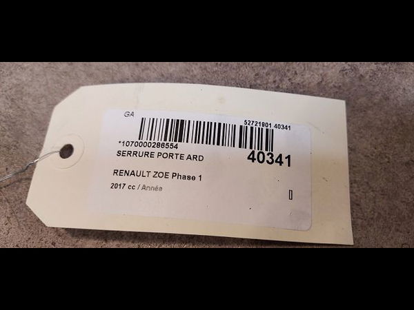 Serrure porte ard Renault ZOE (BFM_) Zoe (2012) 5 portes