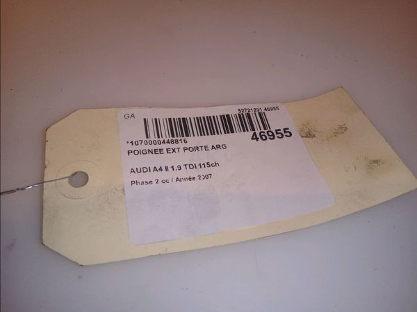 Poignee ext porte arg Audi A4 B7 (8EC) 1.9 tdi (2004-2008) 4 portes