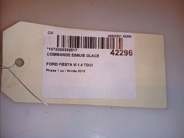 Commande essuie glace Ford FIESTA VI (CB1, CCN) 1.4 tdci (2010-2012) 3 portes