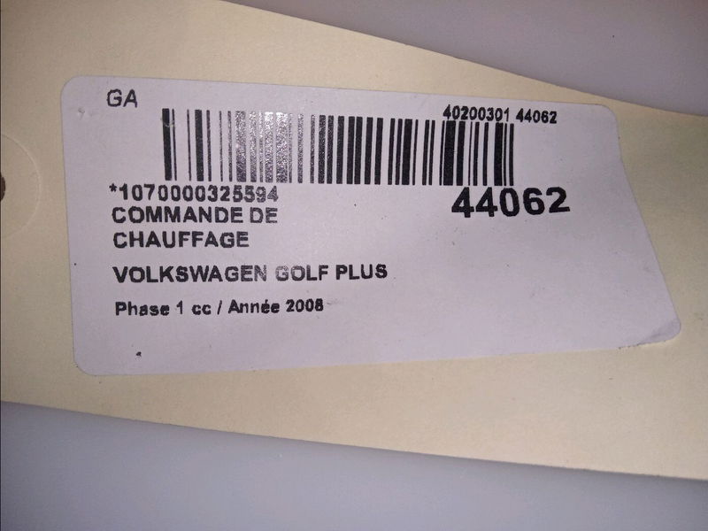 Commande de chauffage Volkswagen GOLF PLUS V (5M1, 521) 1.9 tdi (2005-2009) 5 portes