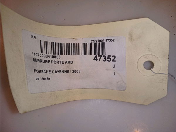 Serrure porte ard PORSCHE CAYENNE I