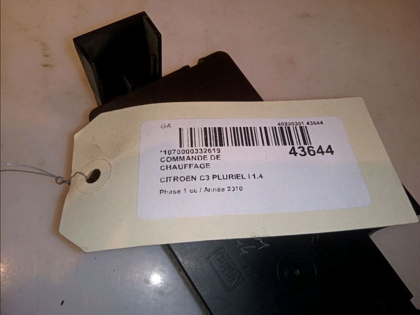 Commande de chauffage Citroën C3 Pluriel (HB_) 1.4 hdi (2004) 2 portes
