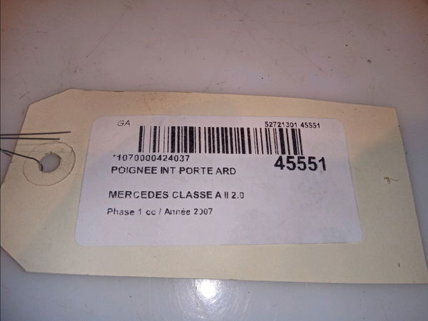 Poignee int porte ard Mercedes-benz CLASSE A (W169) A 180 cdi (169.007, 169.307) (2004-2012) 5 portes
