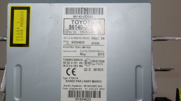 Autoradio Toyota YARIS (_P13_) 1.5 hybrid (nhp130_) (2012)