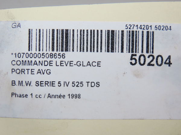 Commande lève-glace porte avant gauche Bmw 5 (E39) 525 tds (1996-2003)
