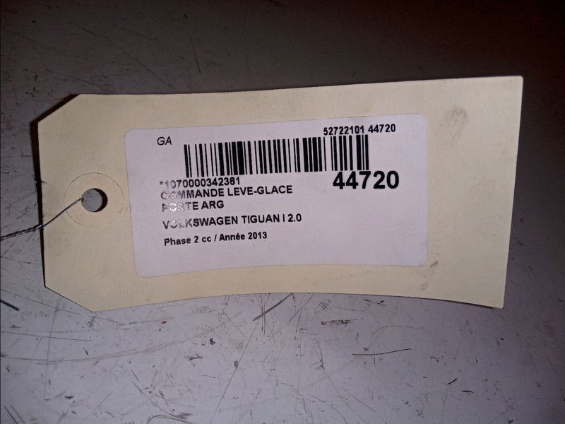 Commande leve-glace porte arrière gauche Volkswagen TIGUAN (5N_) 2.0 tdi (2008-2018) 5 portes