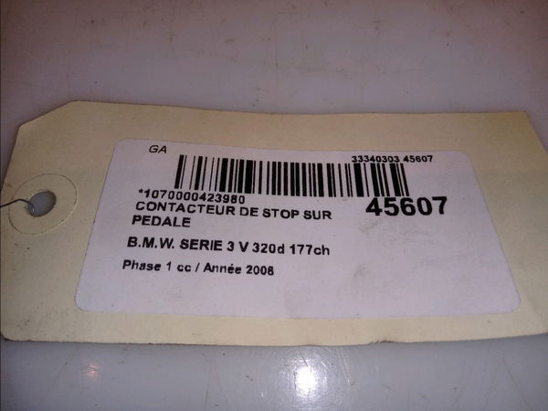 Contacteur de stop sur pedale  Bmw 3 (E90) 320 d (2004-2011)