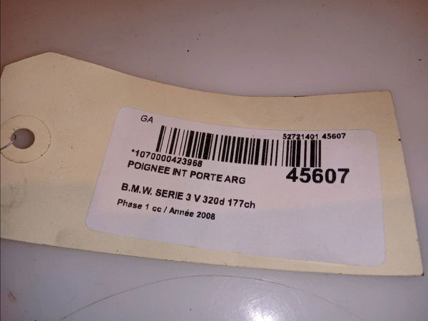 Poignee int porte arg Bmw 3 (E90) 320 d (2004-2011)
