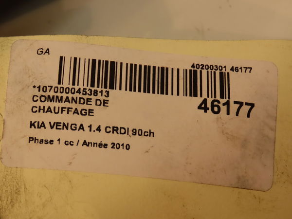 Commande de chauffage Kia VENGA (YN) 1.4 crdi 90 (2010)