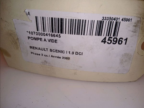 Pompe a vide Renault SCÉNIC I Monospace (JA0-1_, FA0_) 1.9 dci (ja05, ja1f) (1999-2003) 5 portes