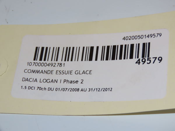 Commande essuie glace Dacia LOGAN (LS_) 1.5 dci (ls0k) (2006-2012)
