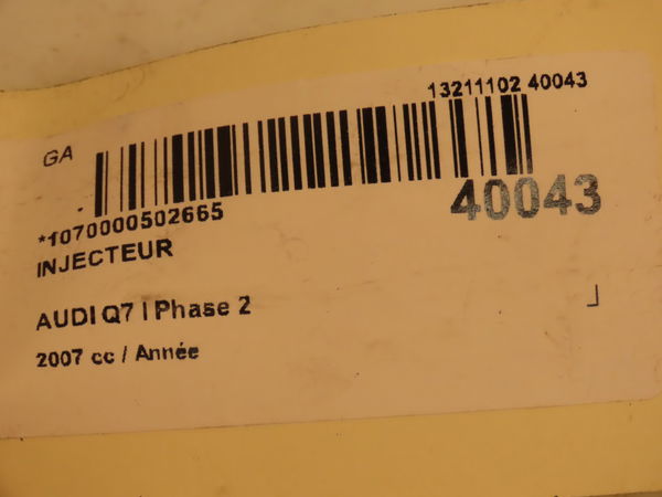Injecteur Audi Q7 (4LB) 3.0 tdi quattro (2006-2008) 5 portes
