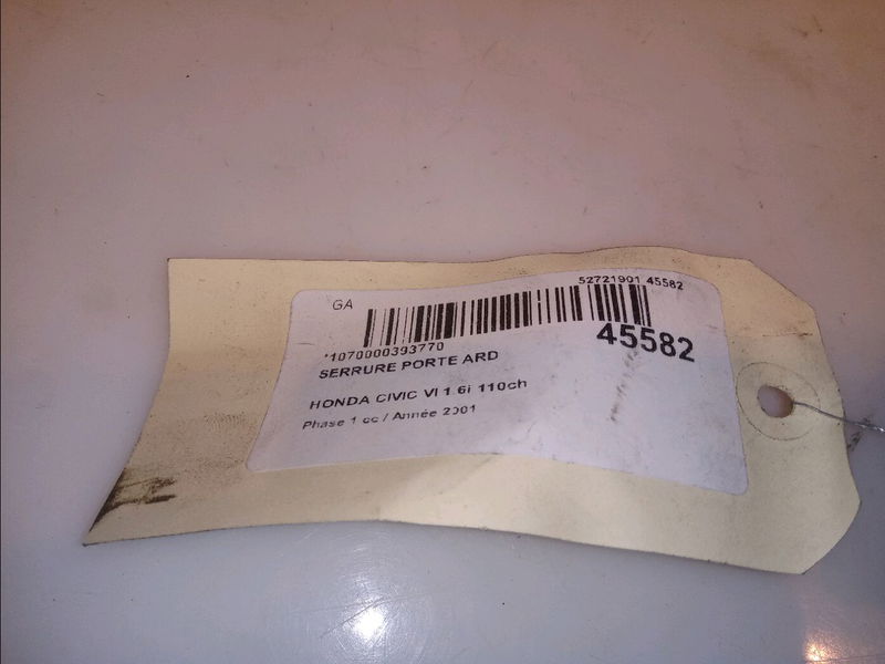 Serrure porte ard Honda CIVIC VII Hatchback (EU, EP, EV) 1.6 i (ep2, eu8, eu6) (2001-2005)