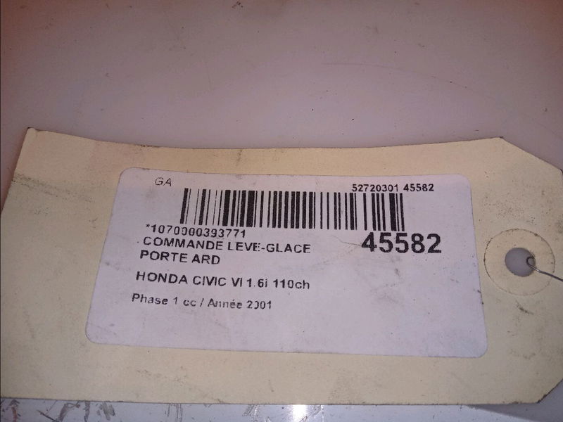 Commande leve-glace porte arrière droite Honda CIVIC VII Hatchback (EU, EP, EV) 1.6 i (ep2, eu8, eu6) (2001-2005)